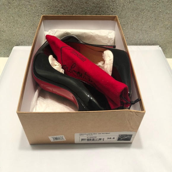 Christian Louboutin 💯 mm black patent pumps 38.5 - Picture 8 of 8